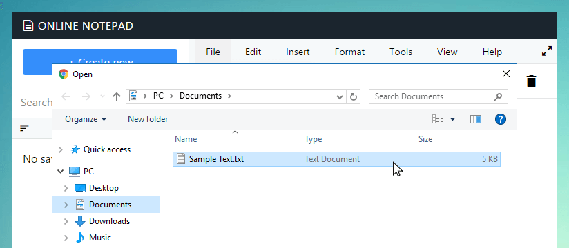 Open file dialog in Diginfo